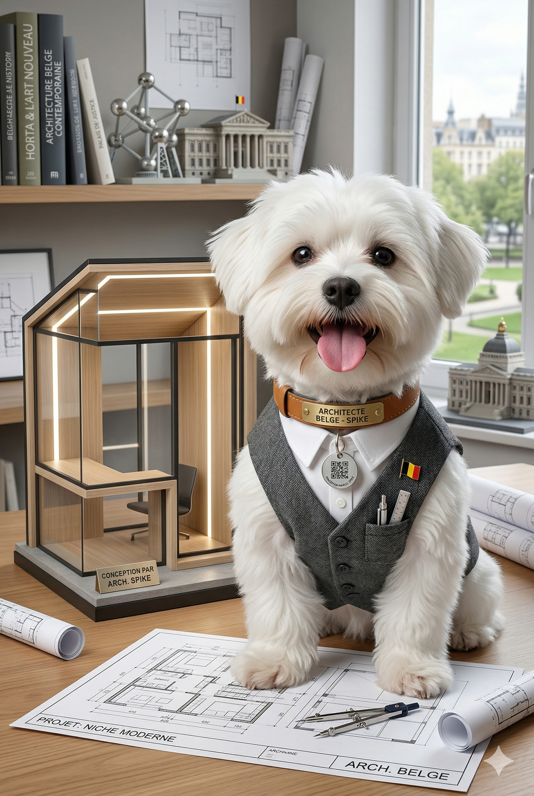 Architecte belge qui a cree sa niche dans son bureau